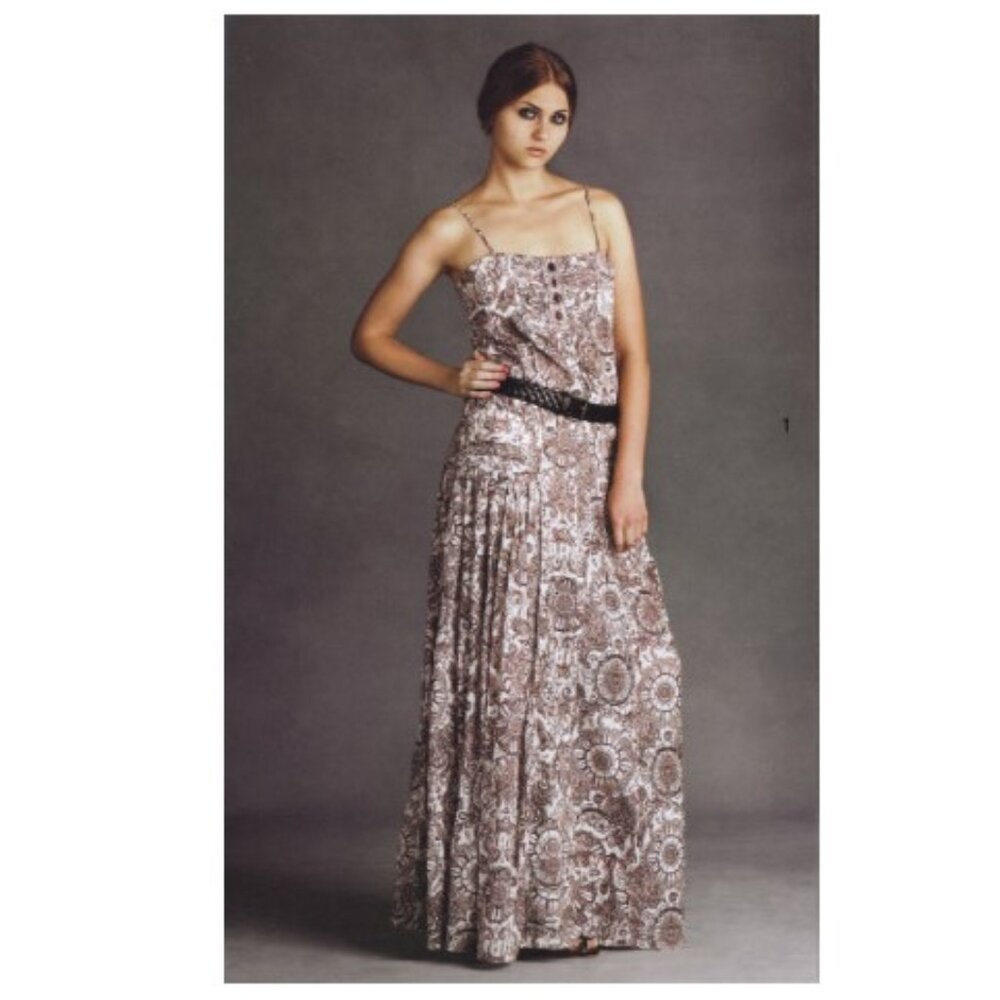Bohemian Printed Maxi Dress - Taupe Floral
